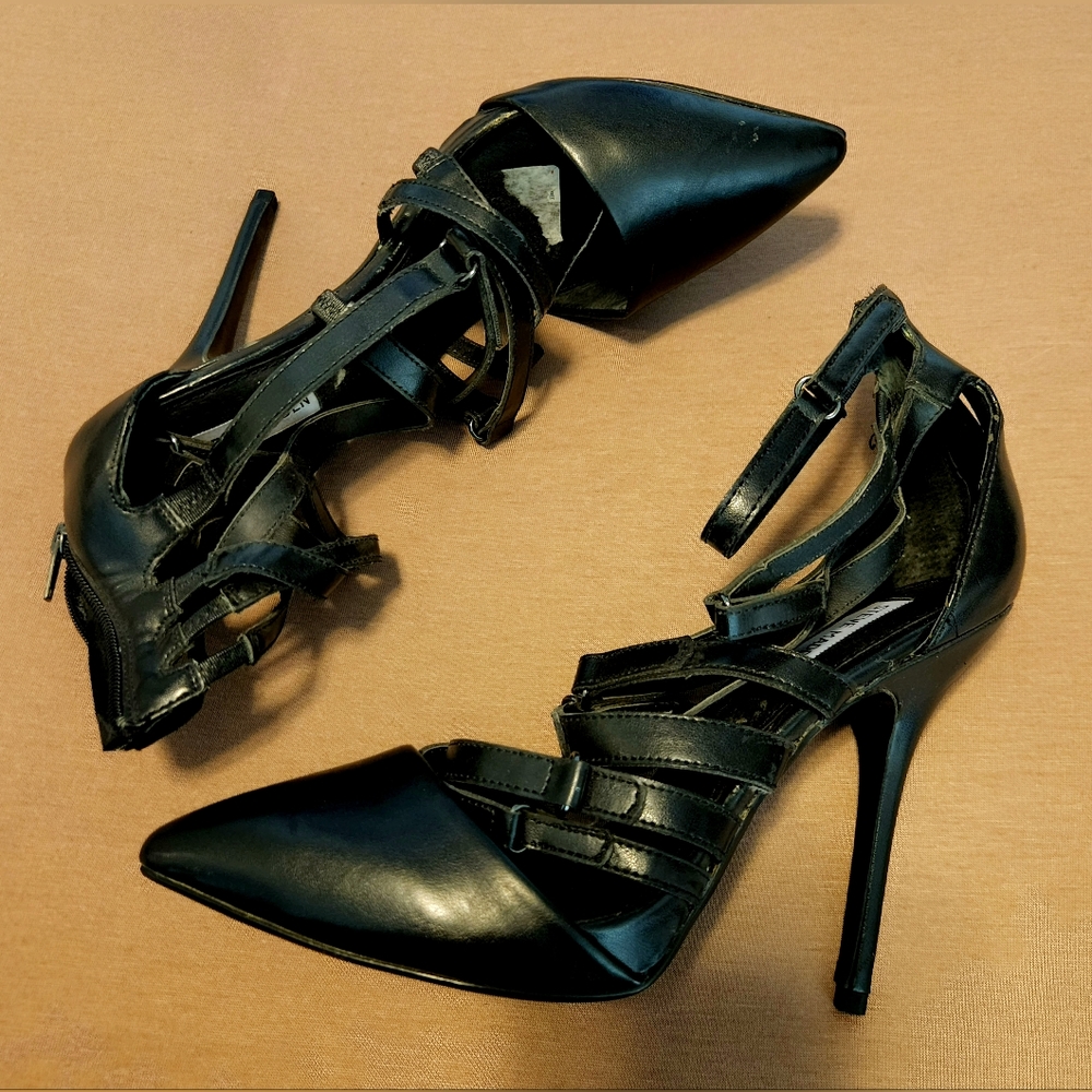 Women's Steve Madden Black Strappy High Heels
